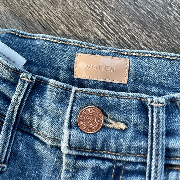 MOTHER The Hustler Ankle Fray Jeans Medium Wash Healing Jar Sz 24 EUC Cotton - Picture 9 of 13